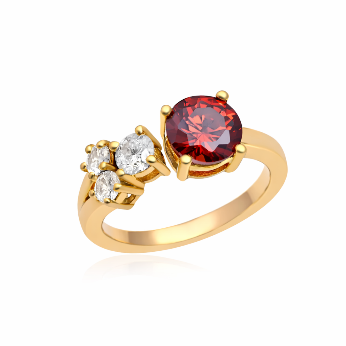 Red White Stone Ring