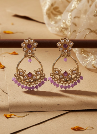 Lavender Stone Accent Earrings By 2wist Designs