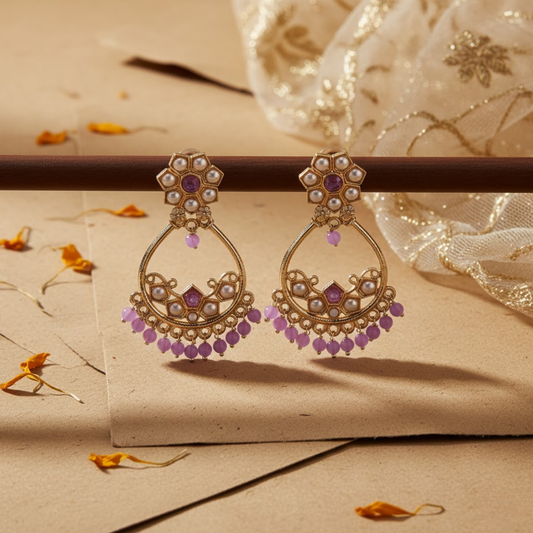 Lavender Stone Accent Earrings