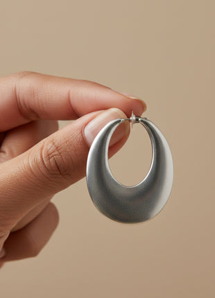 Silver Color Earrings Matte Resin Leather By 2wist Designs