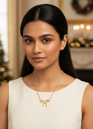 Bow Ribbon Charm Pendant Necklace By 2wist Designs