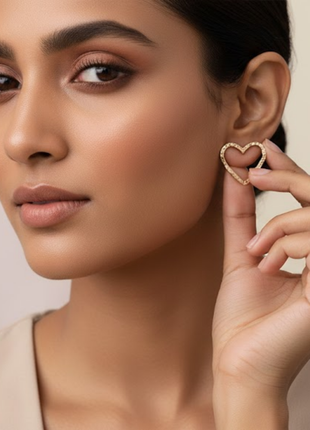 Rose Gold Hammered Heart Hoop Earrings By 2wist Designs