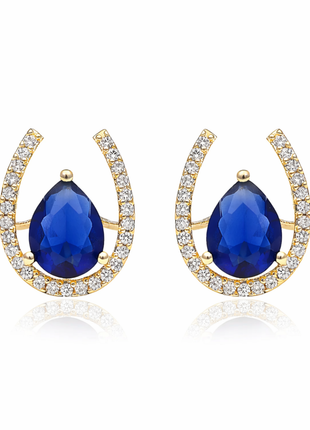 Pear Cut Sapphire CZ Stud Earrings By 2wist Designs