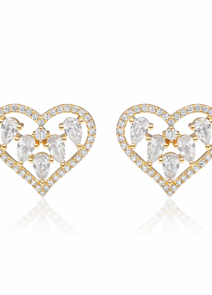 Heart Silhouette CZ Stud Earrings By 2wist Designs