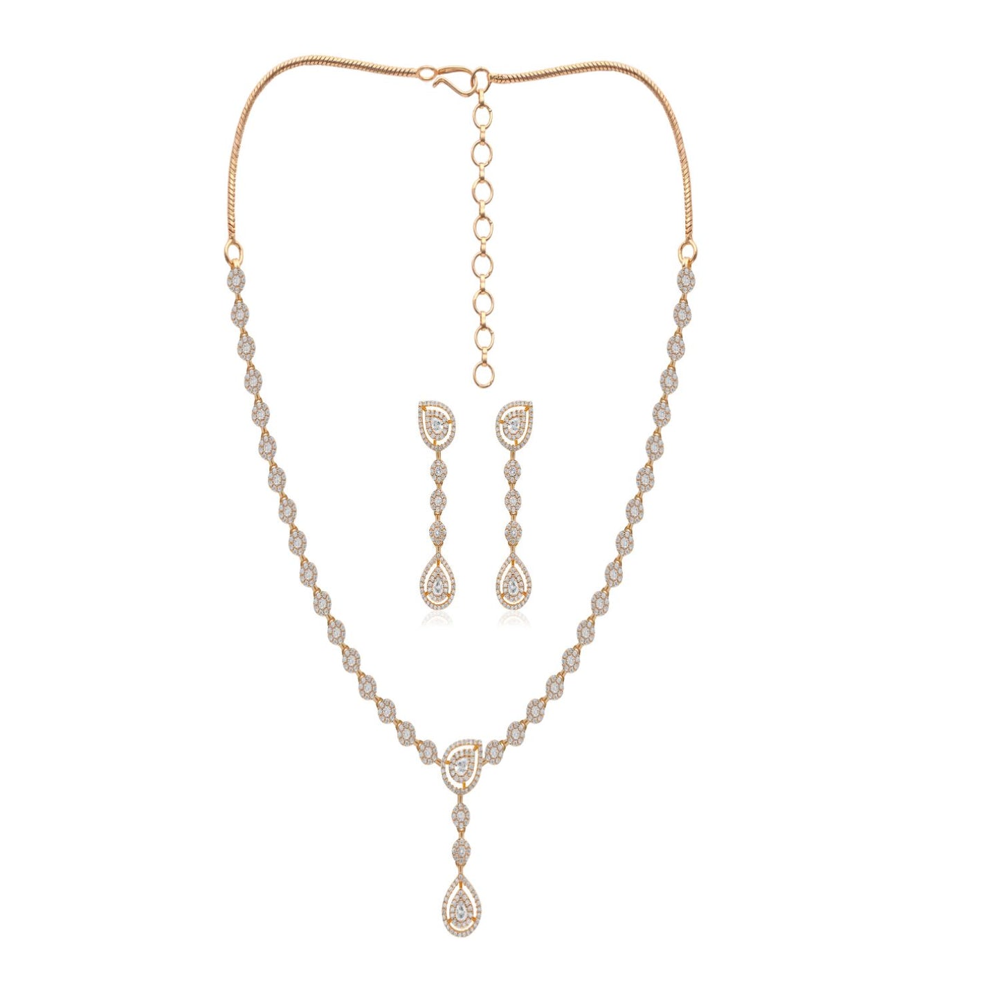 White Pearl Beaded Necklace Set