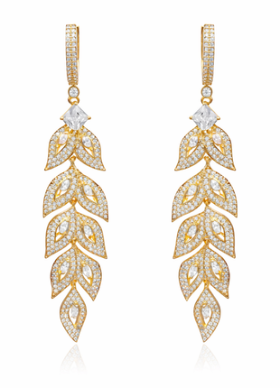 Multi Tier Floral Motif CZ Drop Earrings By 2wist Designs
