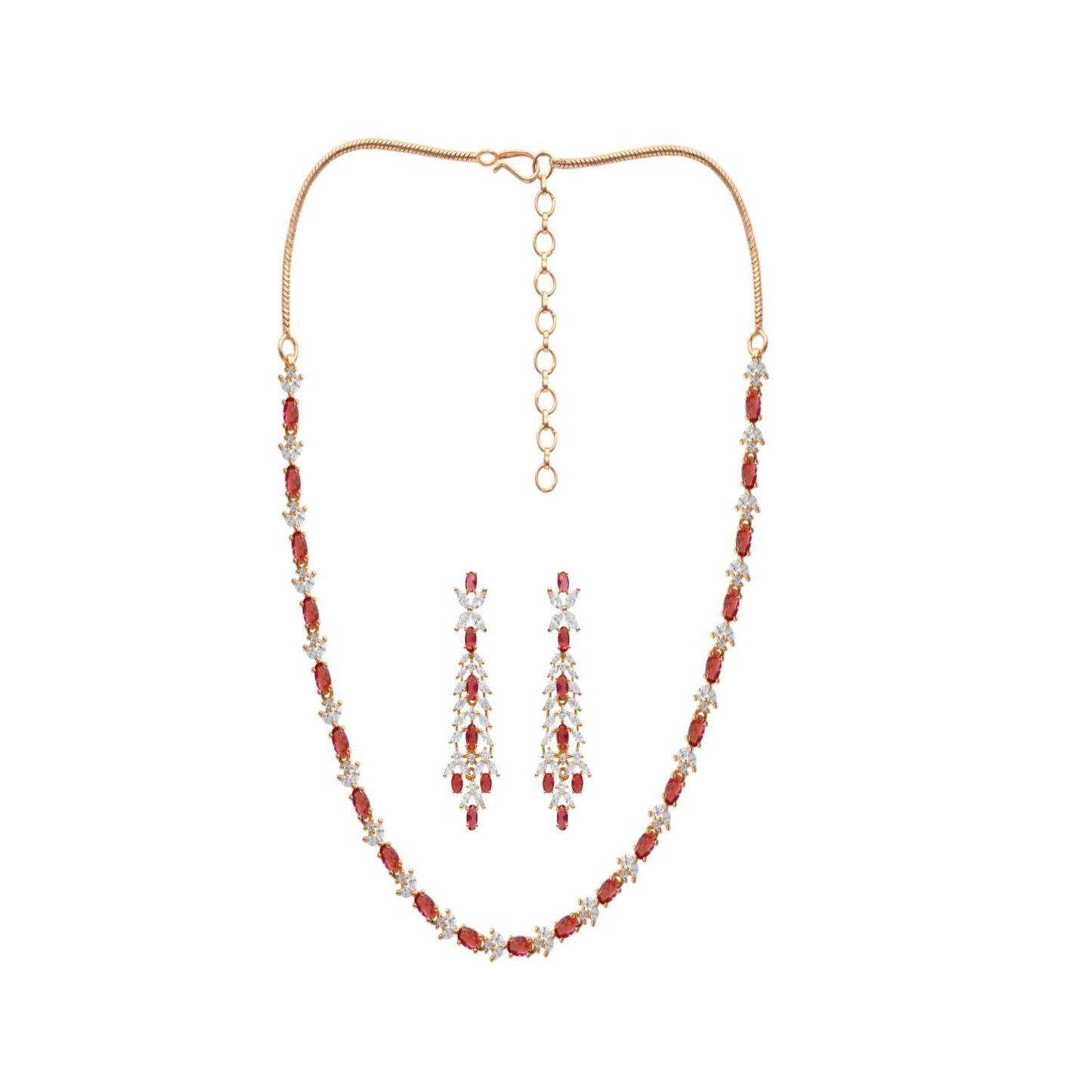 Crimson Pearl Bead Necklace Set