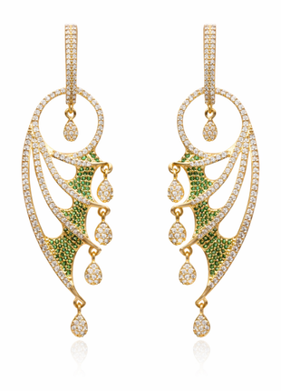 Emerald Green CZ Drop Earrings By 2wist Designs