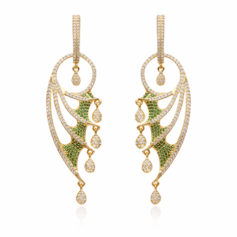 Emerald Green CZ Drop Earrings By 2wist Designs