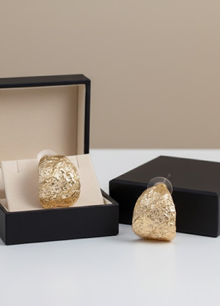 Chunky Textured Half Hoop Earrings By 2wist Designs