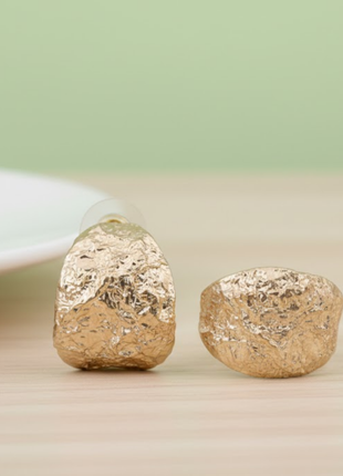 Chunky Textured Half Hoop Earrings By 2wist Designs