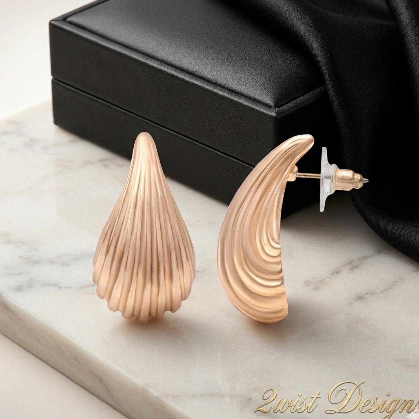 Rose Teardrop Stud