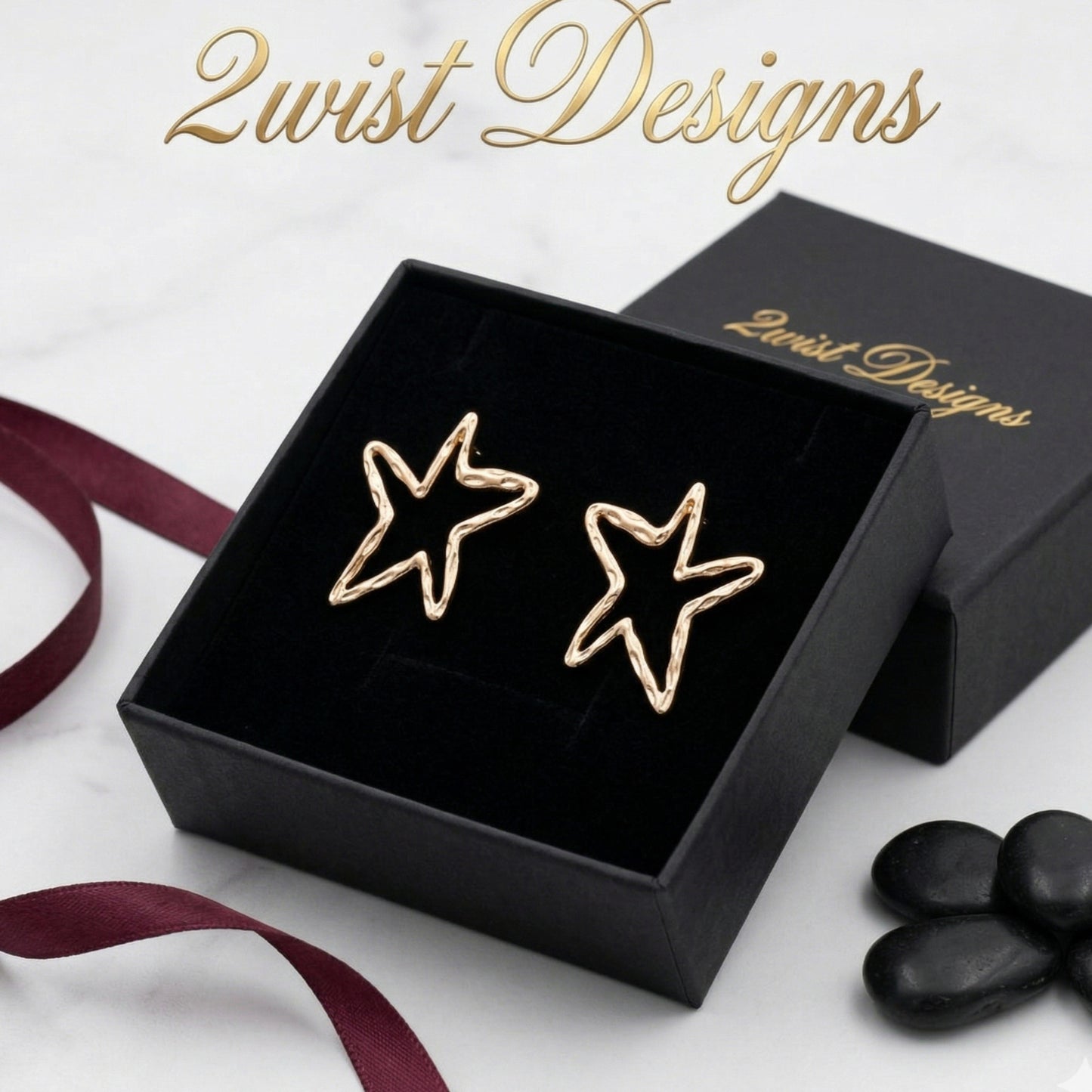 Rose Gold Plated Star Stud Earrings