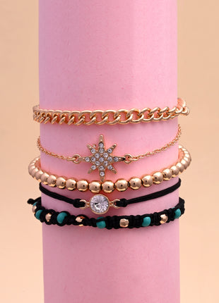 Gold Toned Brass Bracelet Set Of 5