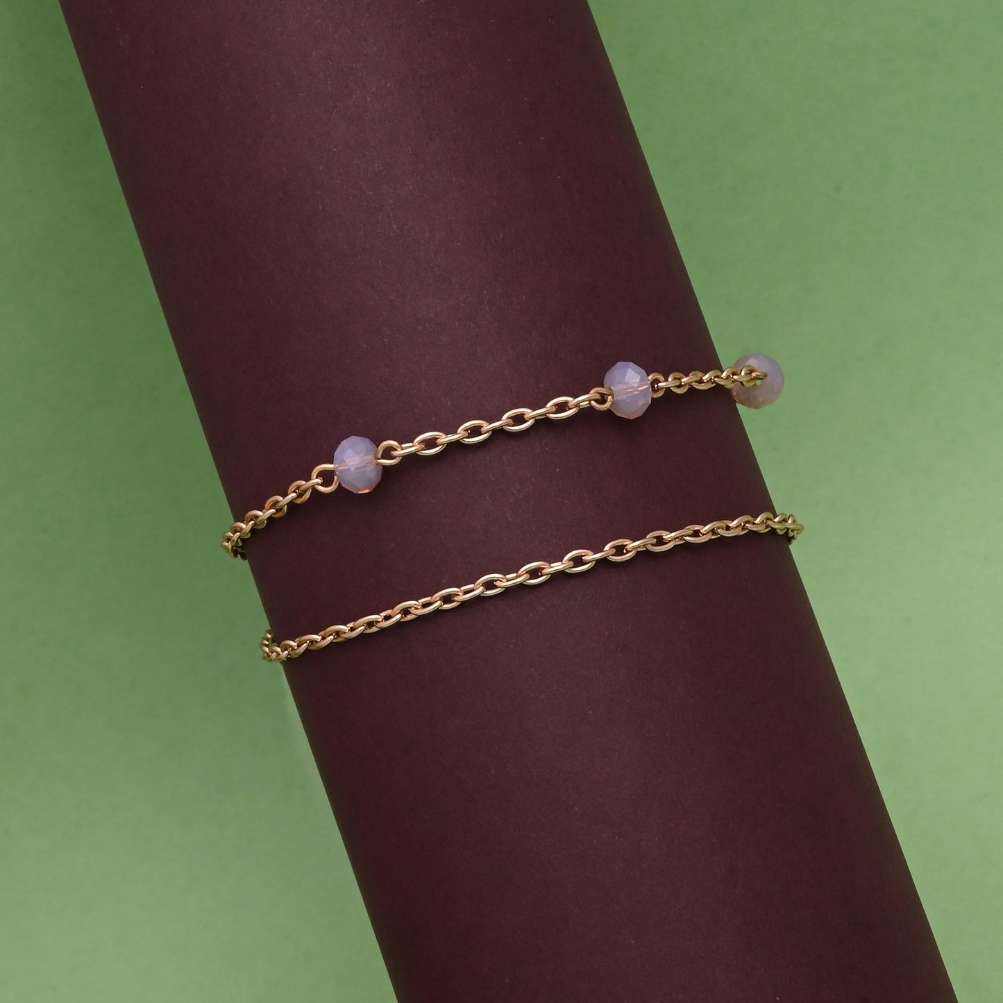 Rose Toned Link Bracelet Set Of 2
