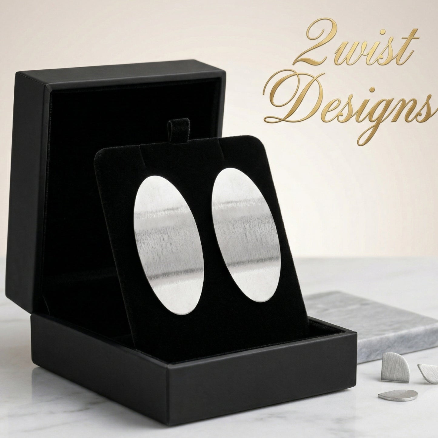 Silver Plated Oval Stud