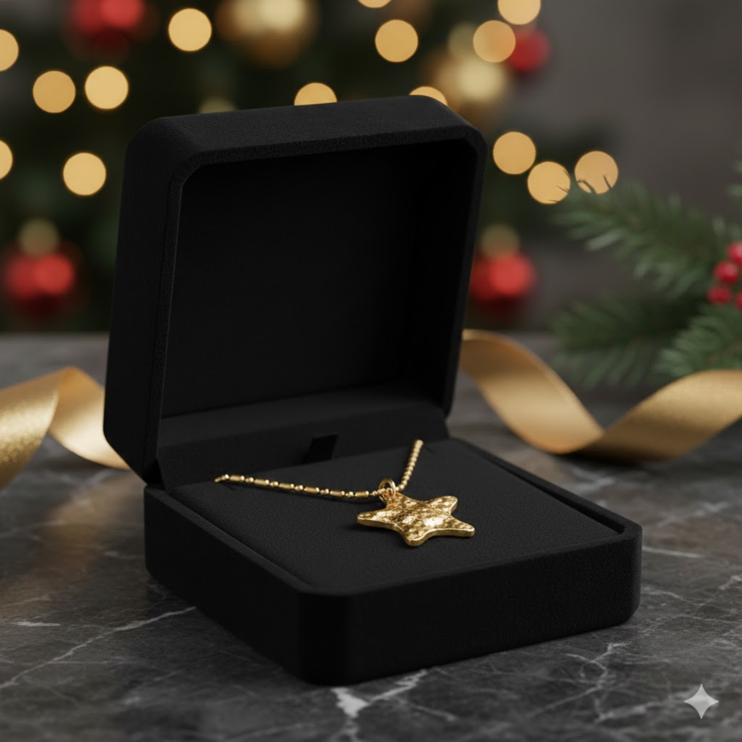 Hammered Star Pendant Necklace