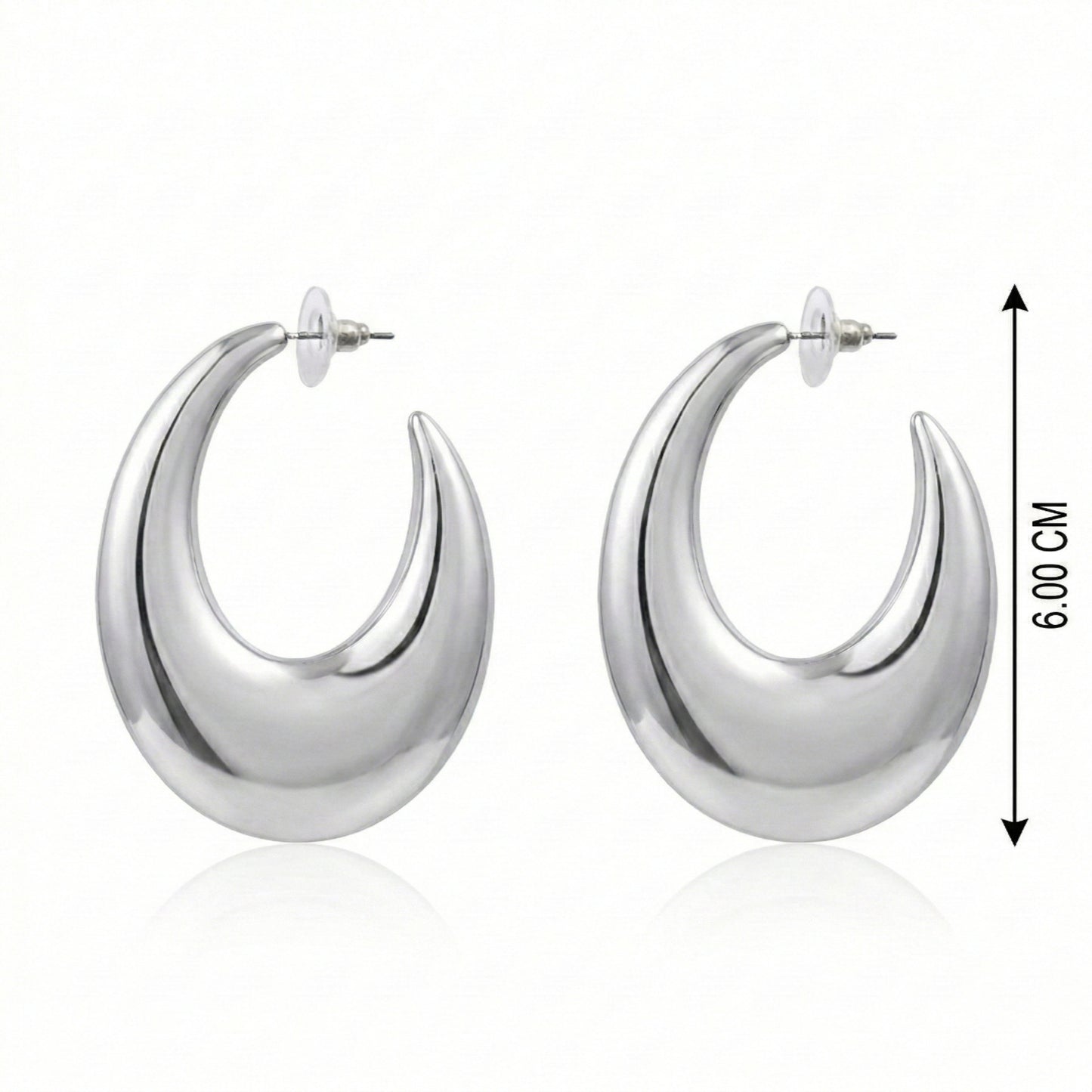 Silver Color Earrings Matte Resin Leather