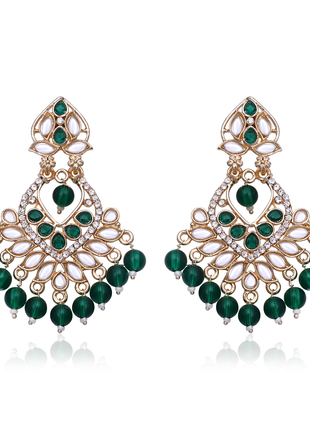 Emerald Green Chandbali Earrings By 2wist Designs