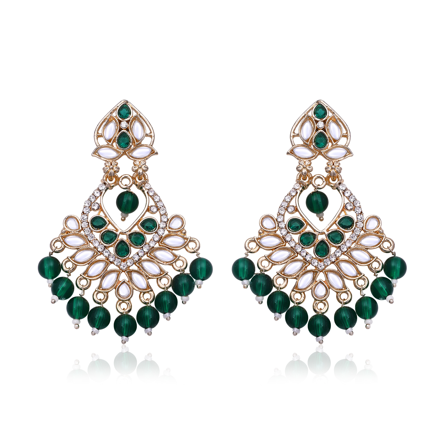 Emerald Green Chandbali Earrings