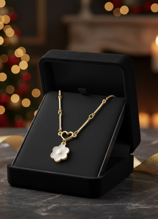 Heart Floral Enamel Link Necklace By 2wist Designs