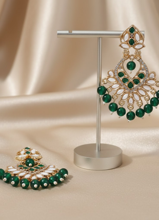 Emerald Green Chandbali Earrings By 2wist Designs