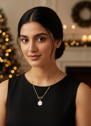 Heart Floral Enamel Link Necklace By 2wist Designs