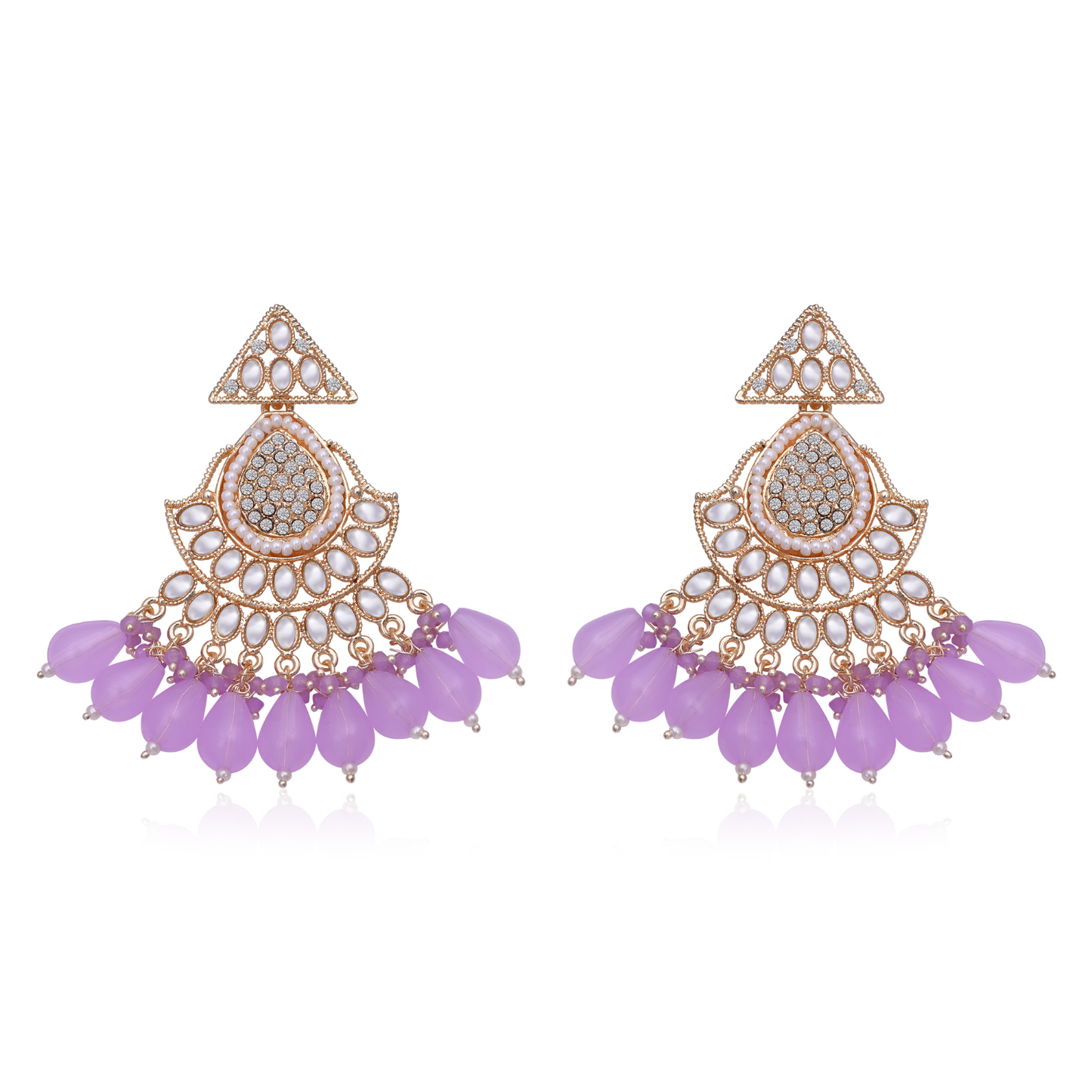 Radiant Triangular Lavender White Stone