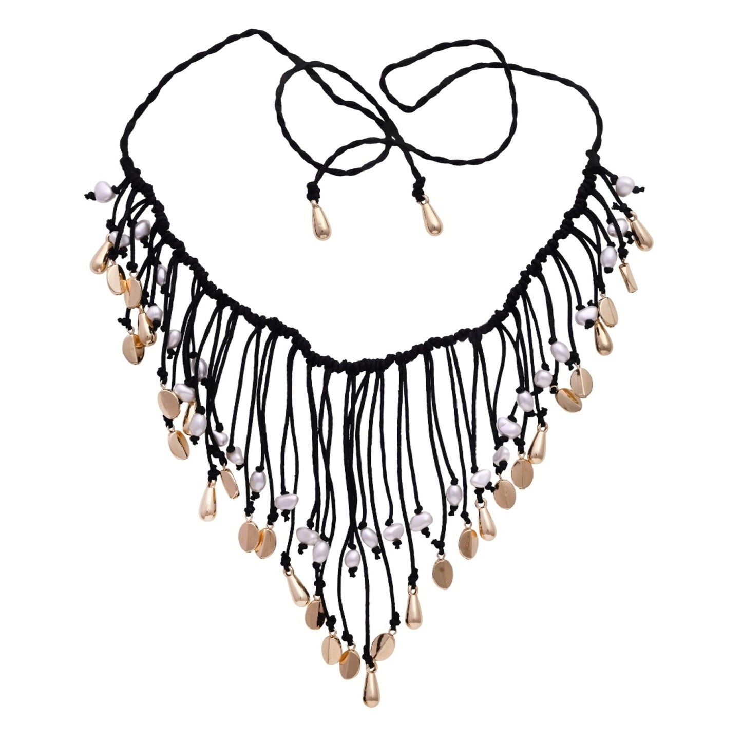 Handcrafted Beaded Fringe Tassel Necklace