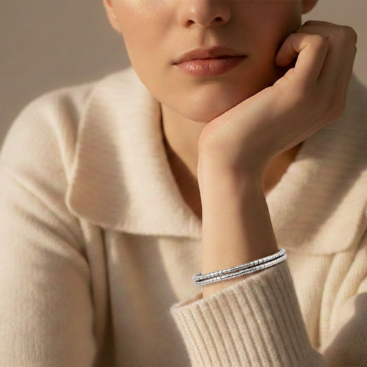 Oxidized Tone Multi-Layer Coil Wrap Bracelet