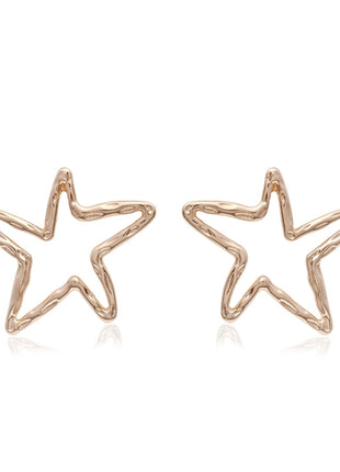 Rose Gold Plated Brass Star Stud Earrings