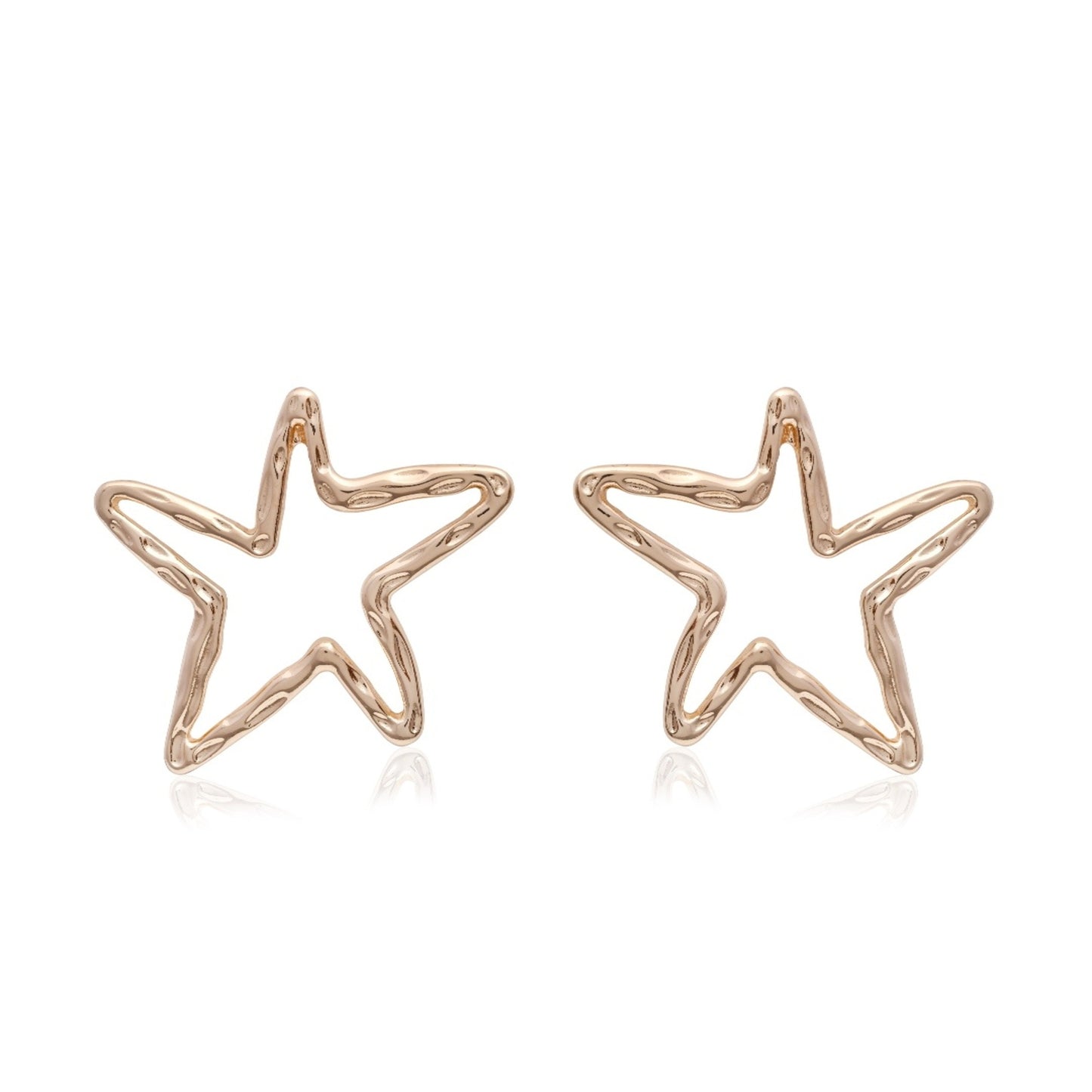 Rose Gold Plated Star Stud Earrings