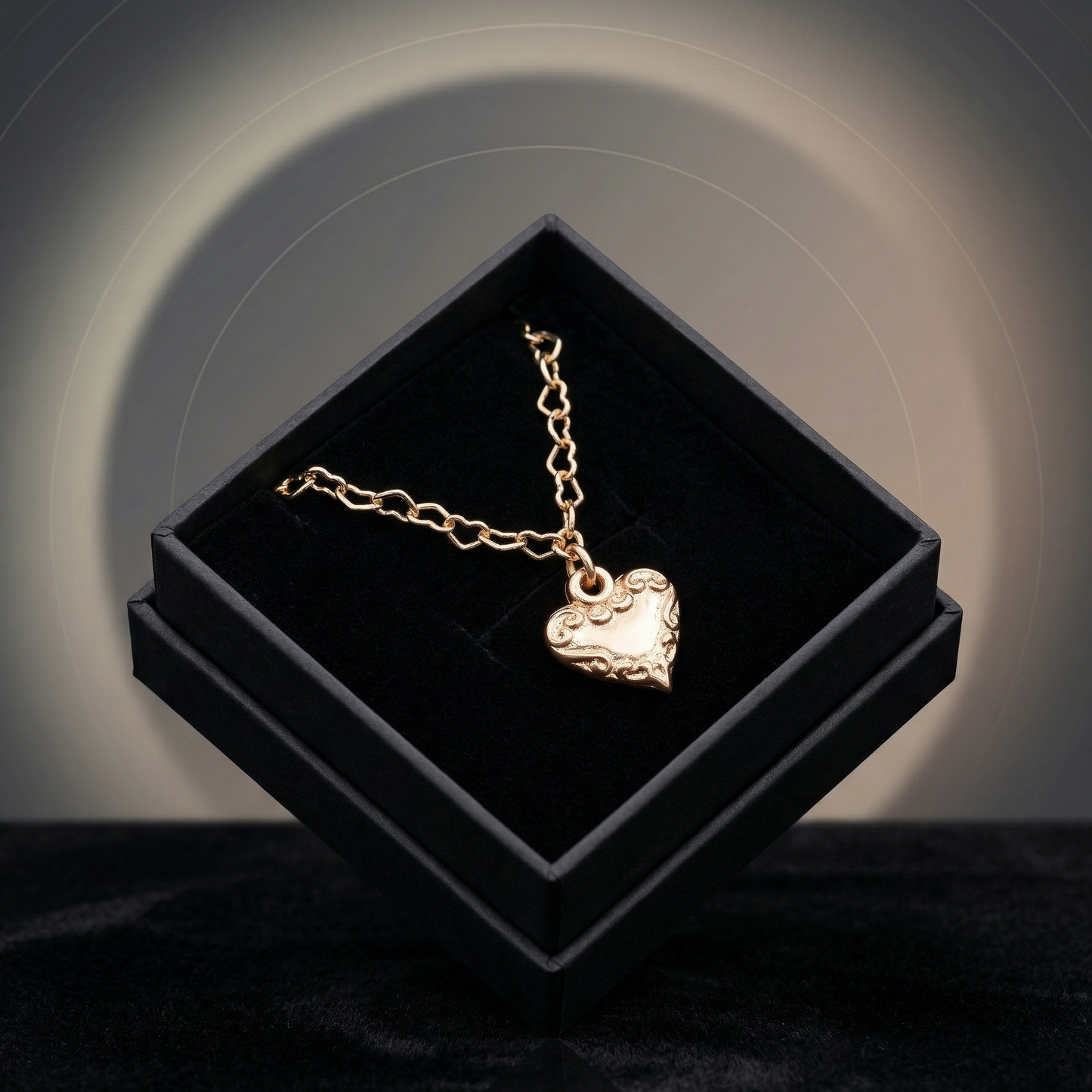 Filigree Heart Intricate Heart-Link Chain