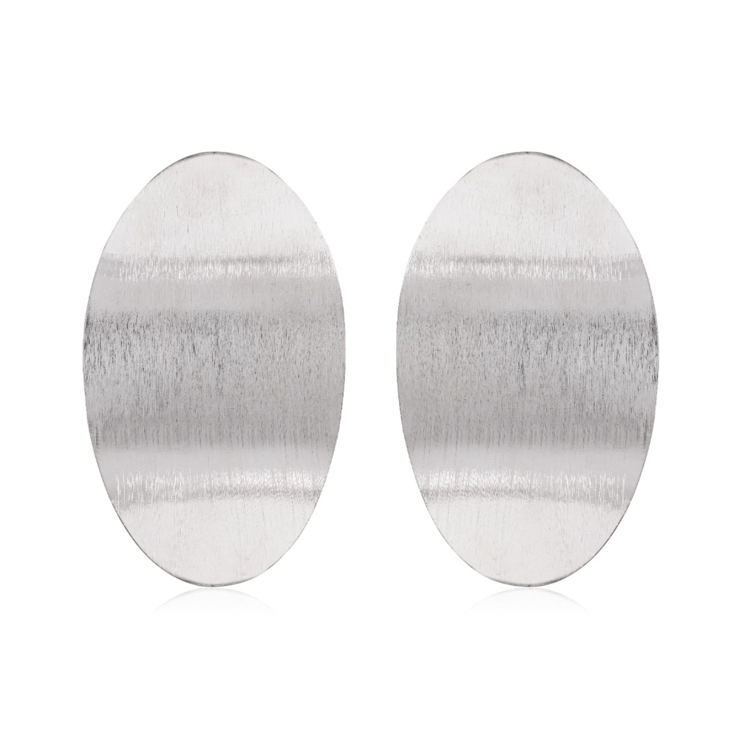 Silver Plated Oval Stud
