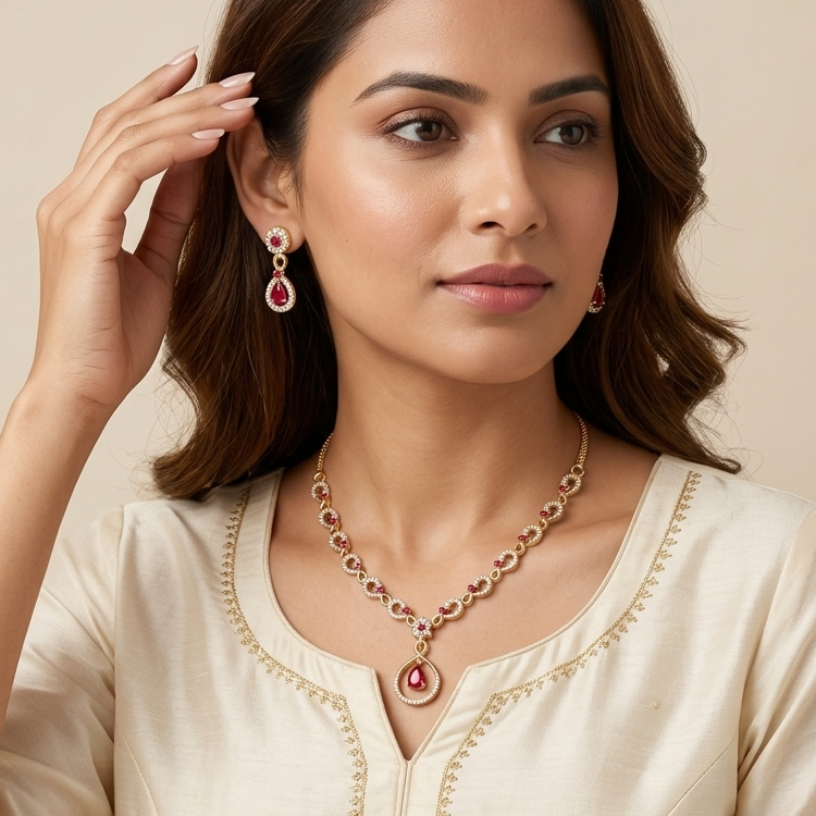 Gold-Tone Infinity Link Necklace Set