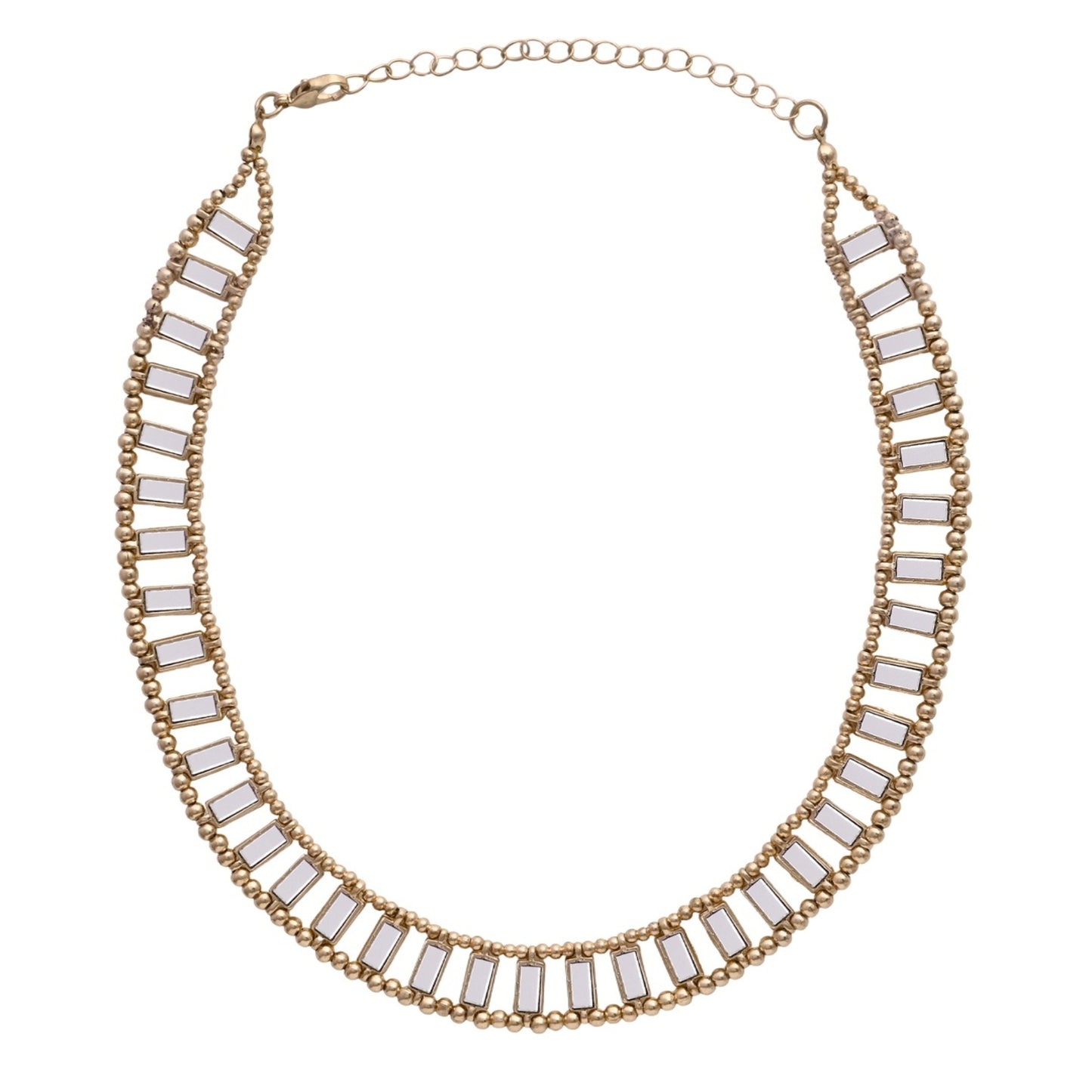 Studded Baguette Link Statement Necklace