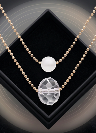 Elegant 14K Rose Gold Plated Double Layered Necklace with Freshwater Pearl Set Of 2