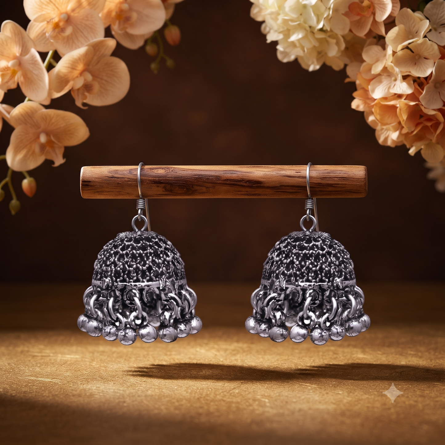 Mini Oxidized Silver Jhumka Earrings