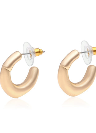 Gold Plated Brass Circular Hoop Earrings