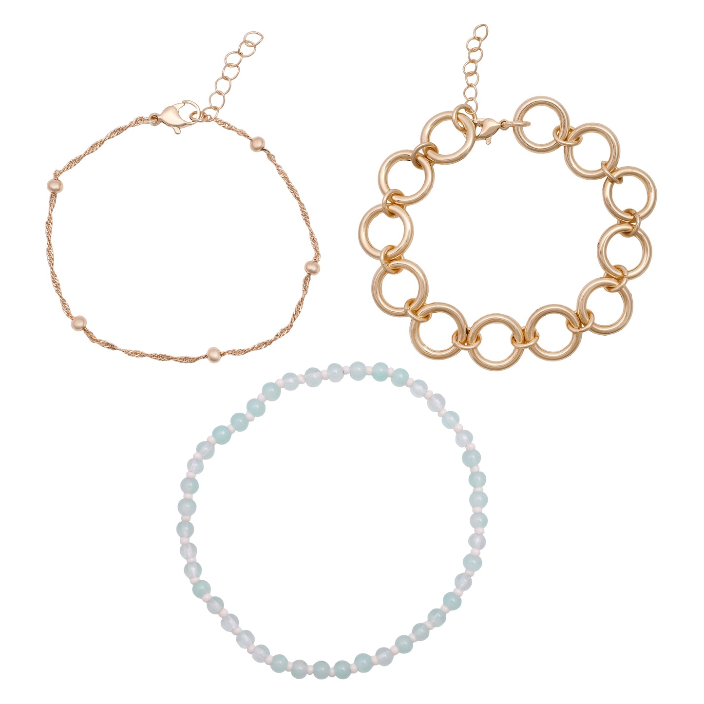 Gold Multistrand Bracelet Set Of 3