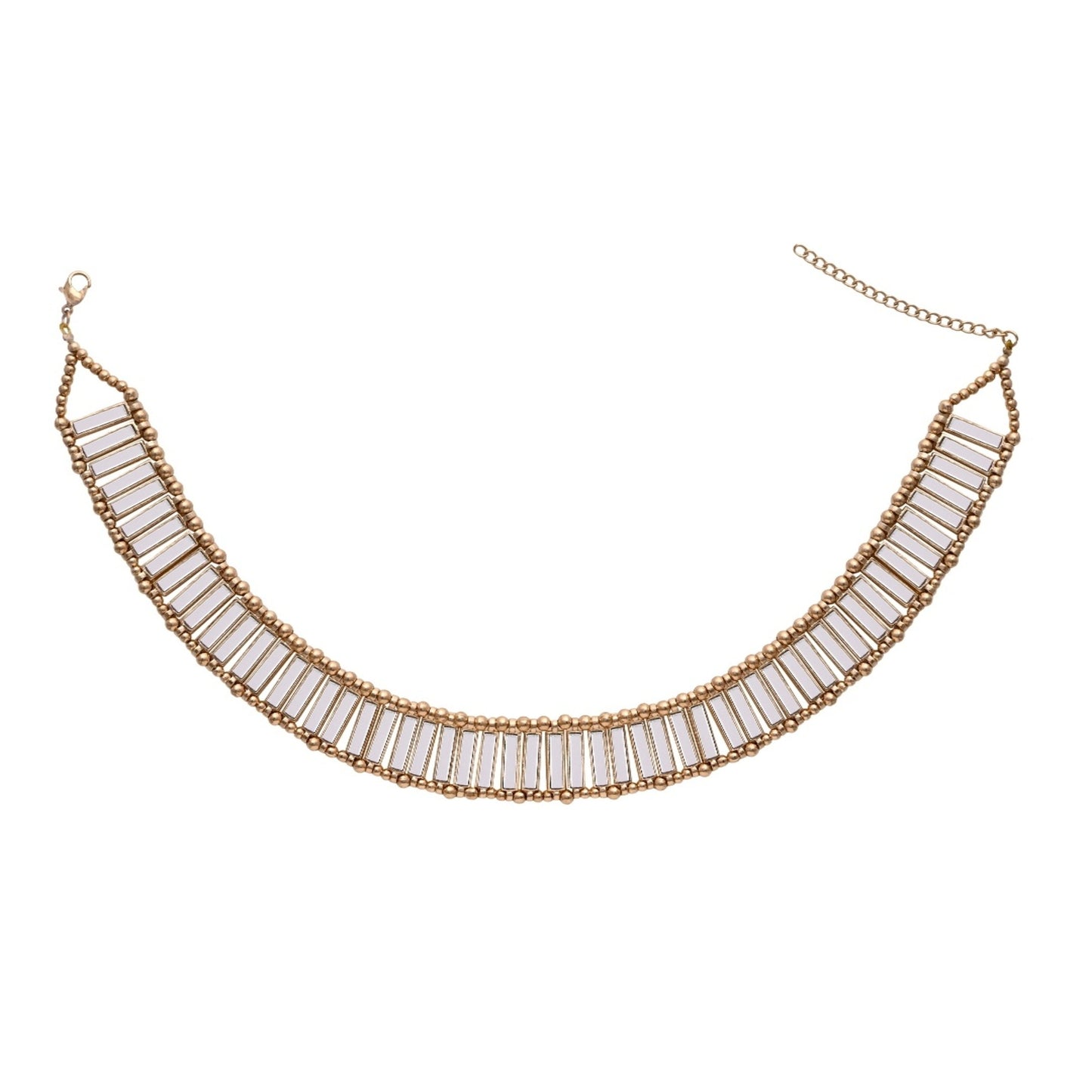 Studded Baguette Link Choker Necklace