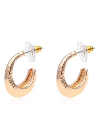 Gold Plated Brass Crescent Hoop Earrings