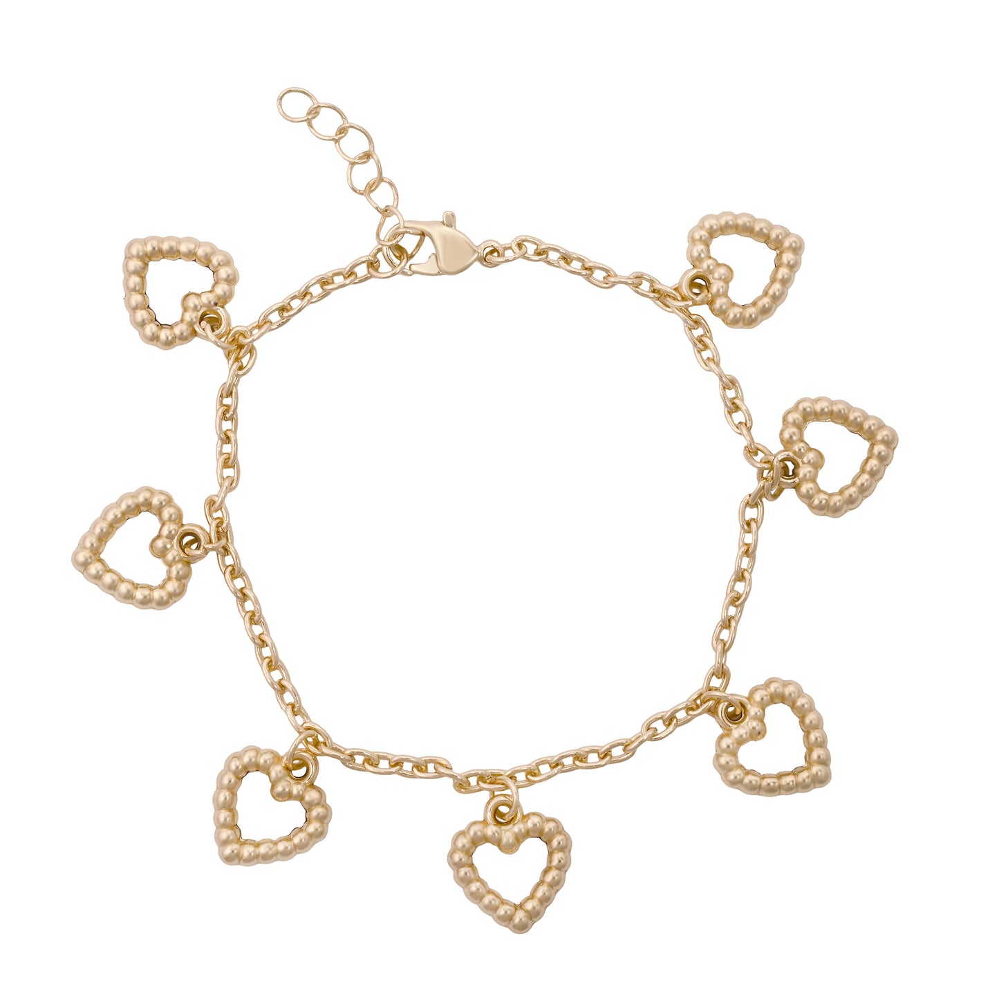 Gold Star And Heart Charm Bracelet Set Of 3