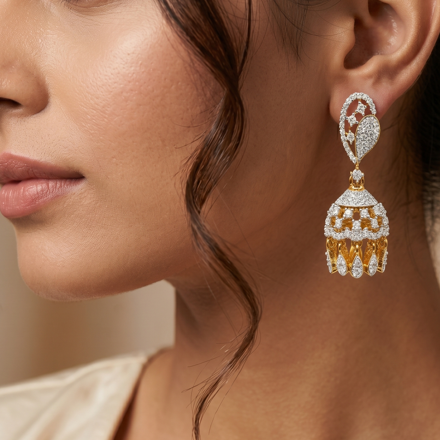 Crimson Pearl Statement Jhumka