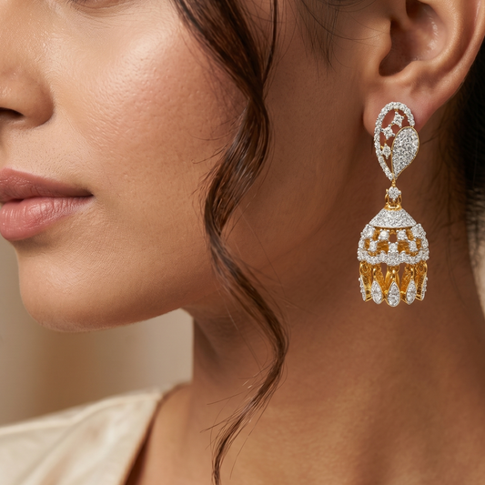 Crimson Pearl Statement Jhumka