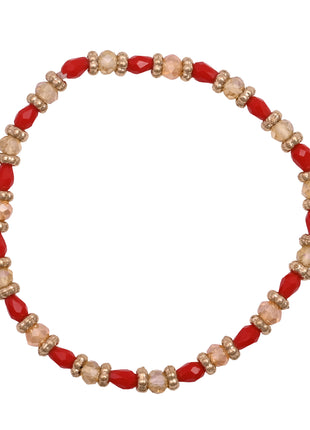 Gold Toned Brass Elasticated Bracelet Set Of 7