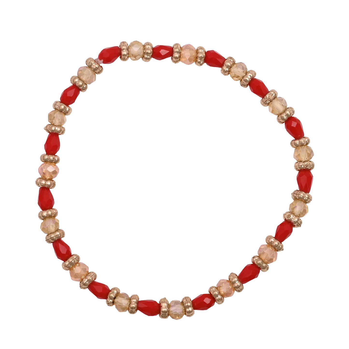 Gold Elasticated Bracelet Set Of 7