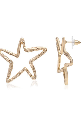 Rose Gold Plated Brass Star Stud Earrings
