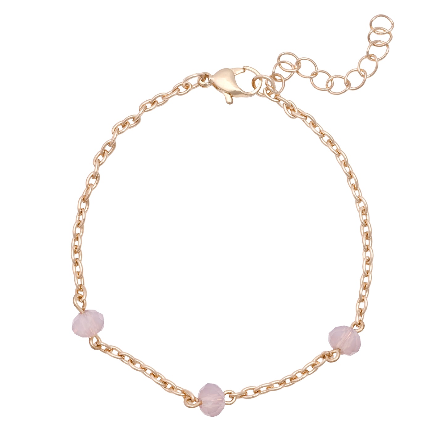 Rose Toned Link Bracelet Set Of 2