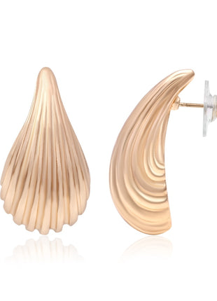 Rose Gold Plated Brass Teardrop Stud Earrings